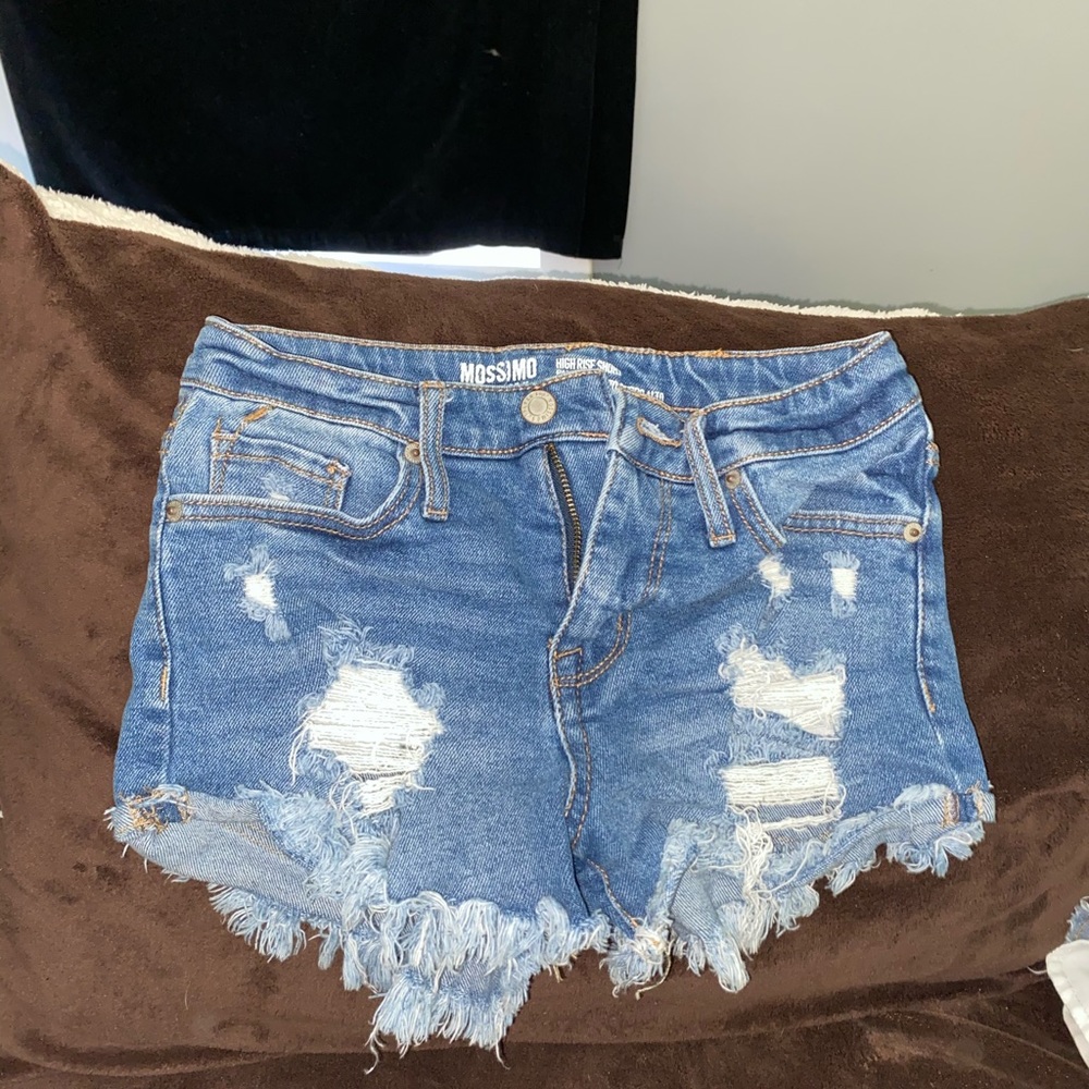 High waisted jean shorts